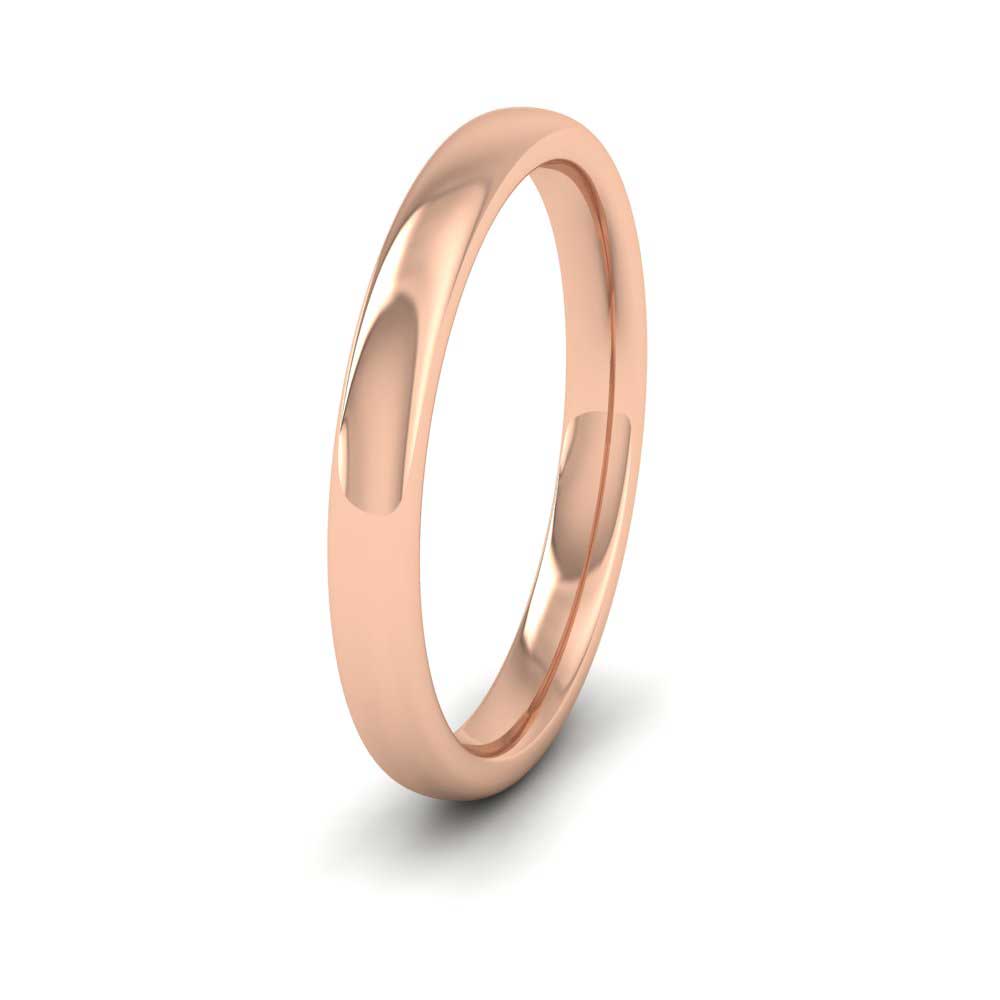 9ct Rose Gold 2.5mm Cushion Court Shape (Comfort Fit) Extra Heavy Weight Wedding Ring