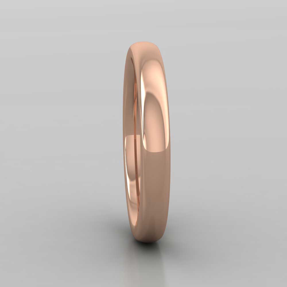9ct Rose Gold 3mm Cushion Court Shape (Comfort Fit) Super Heavy Weight Wedding Ring Right View
