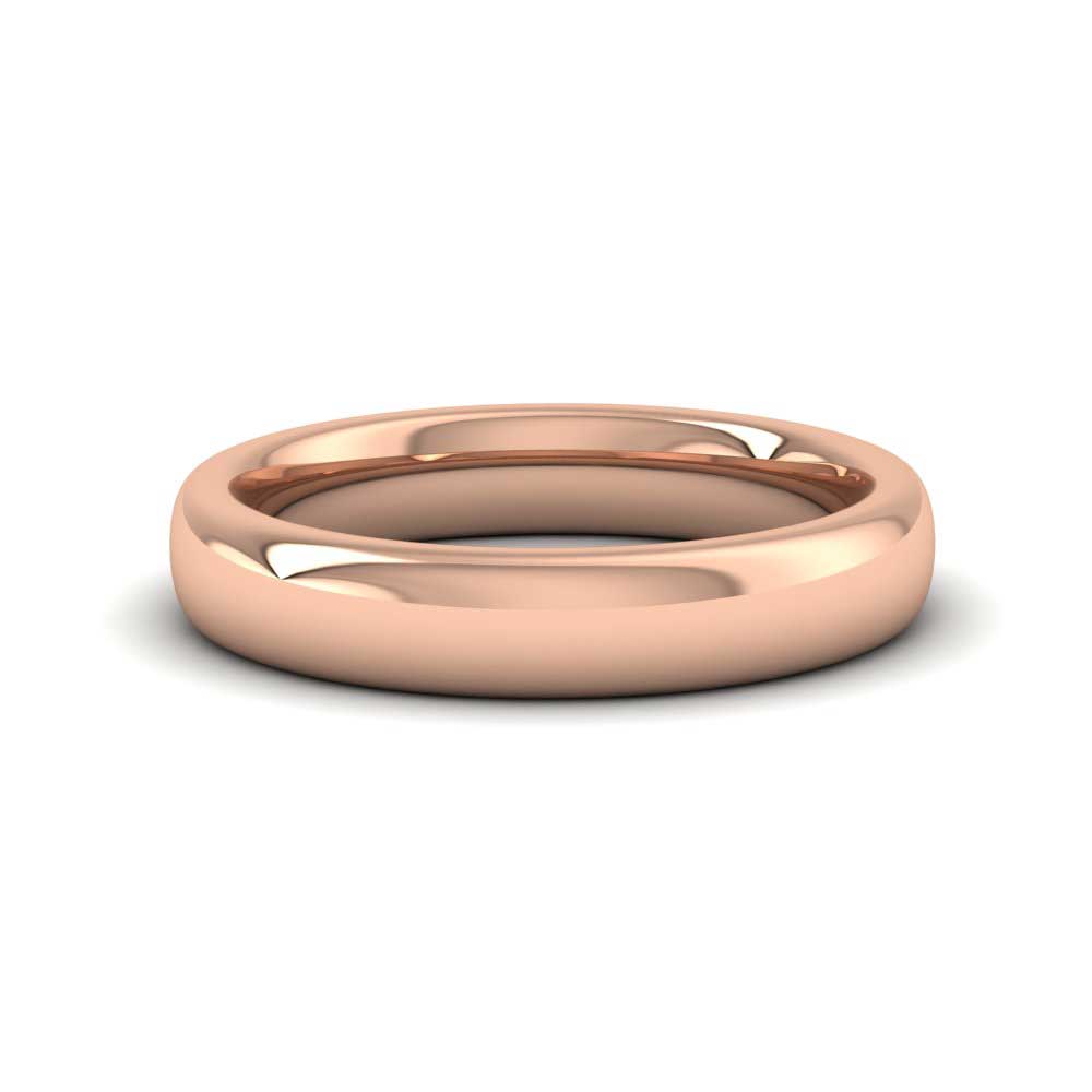 9ct Rose Gold 4mm Cushion Court Shape (Comfort Fit) Super Heavy Weight Wedding Ring Down View