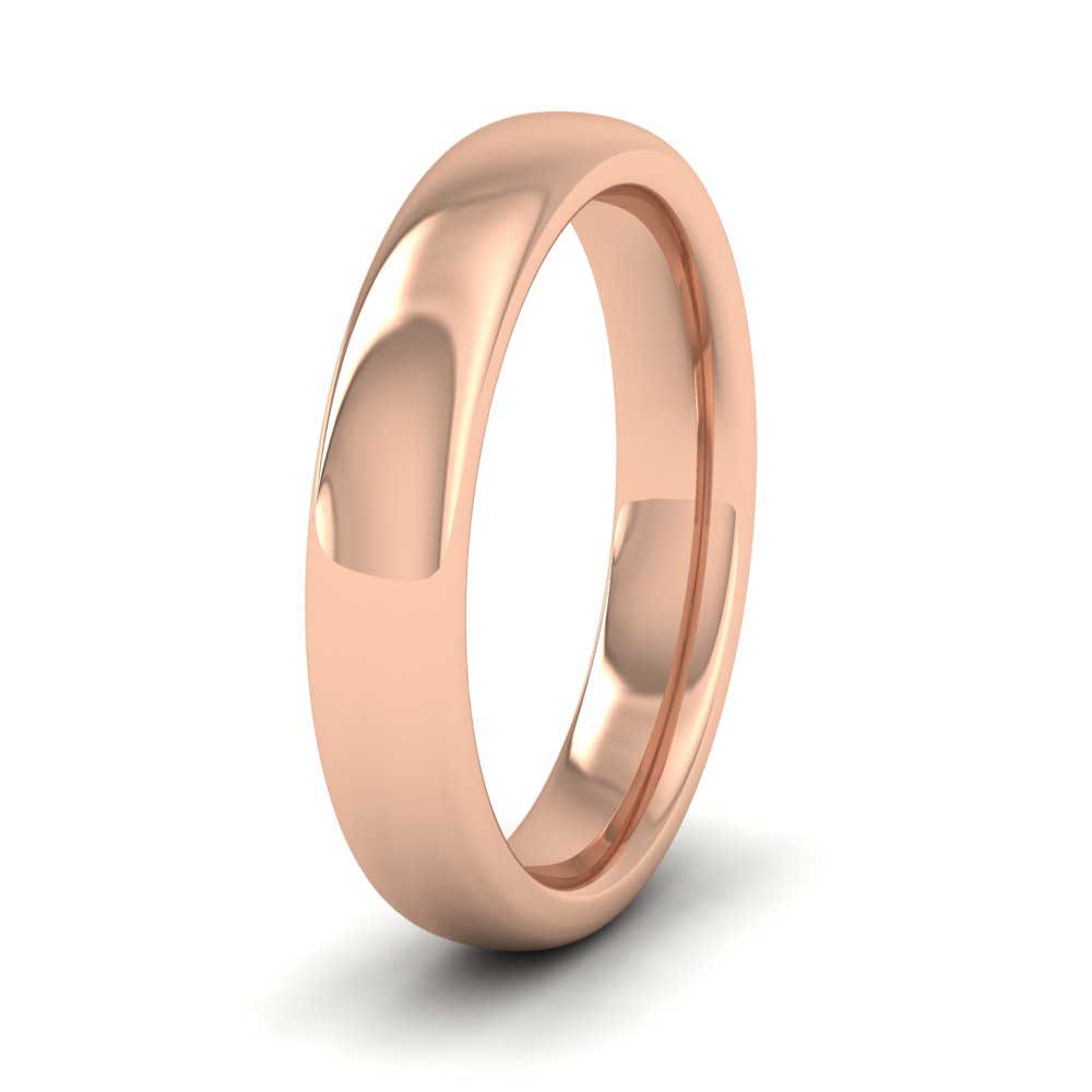 9ct Rose Gold 4mm Cushion Court Shape (Comfort Fit) Super Heavy Weight Wedding Ring