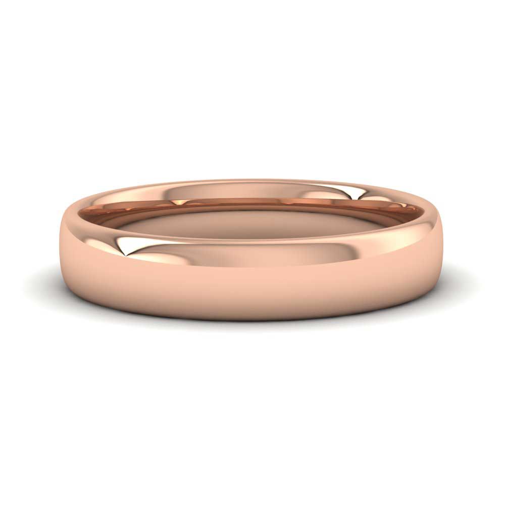 9ct Rose Gold 4mm Cushion Court Shape (Comfort Fit) Classic Weight Wedding Ring Down View