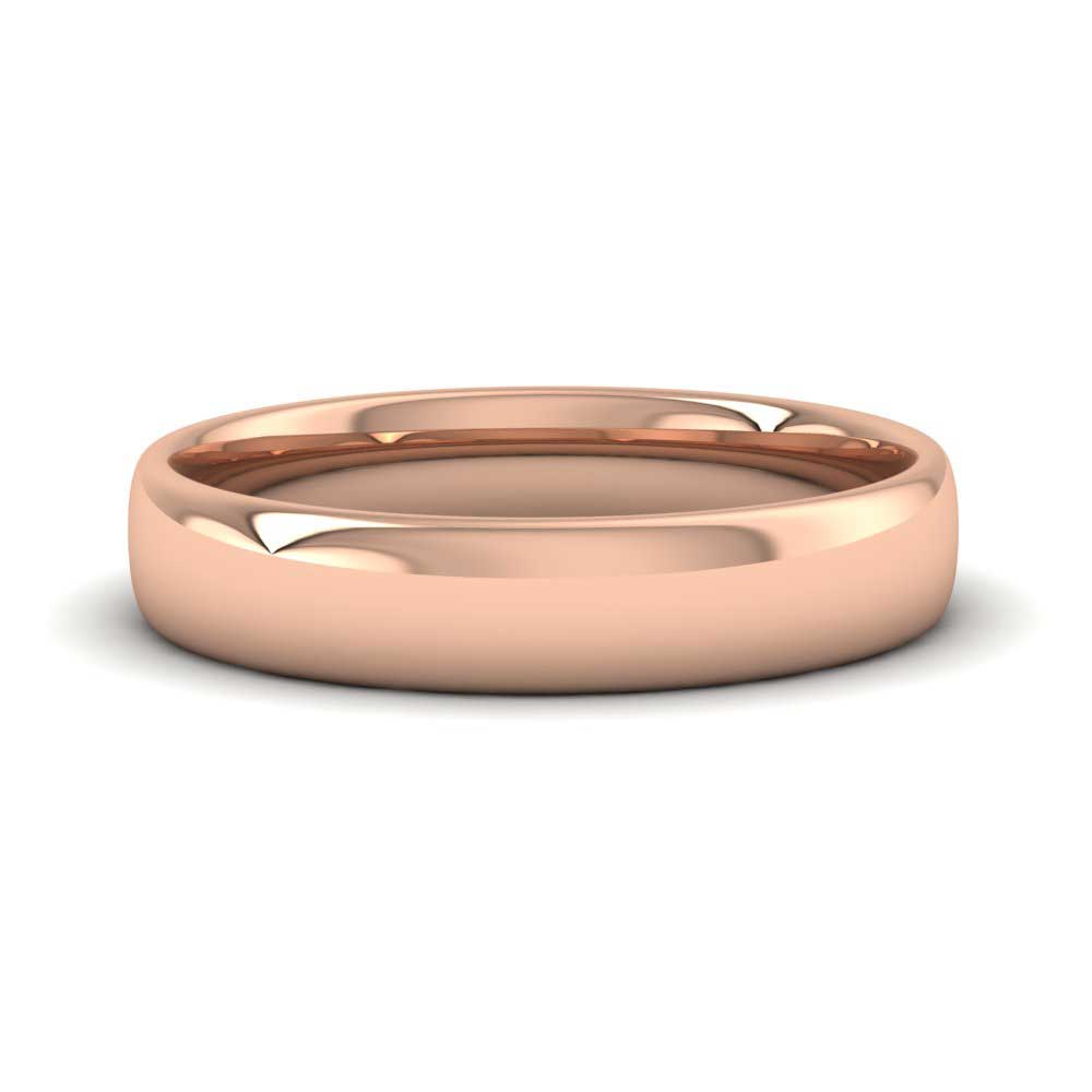 18ct Rose Gold 4mm Cushion Court Shape (Comfort Fit) Classic Weight Wedding Ring Down View