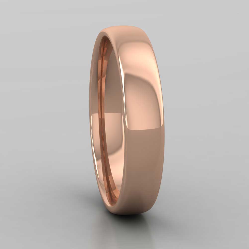 9ct Rose Gold 4mm Cushion Court Shape (Comfort Fit) Classic Weight Wedding Ring Right View