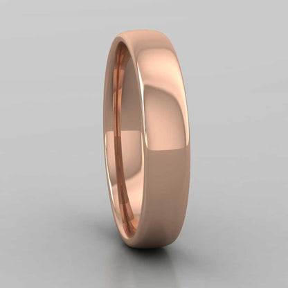 9ct Rose Gold 4mm Cushion Court Shape (Comfort Fit) Classic Weight Wedding Ring Right View