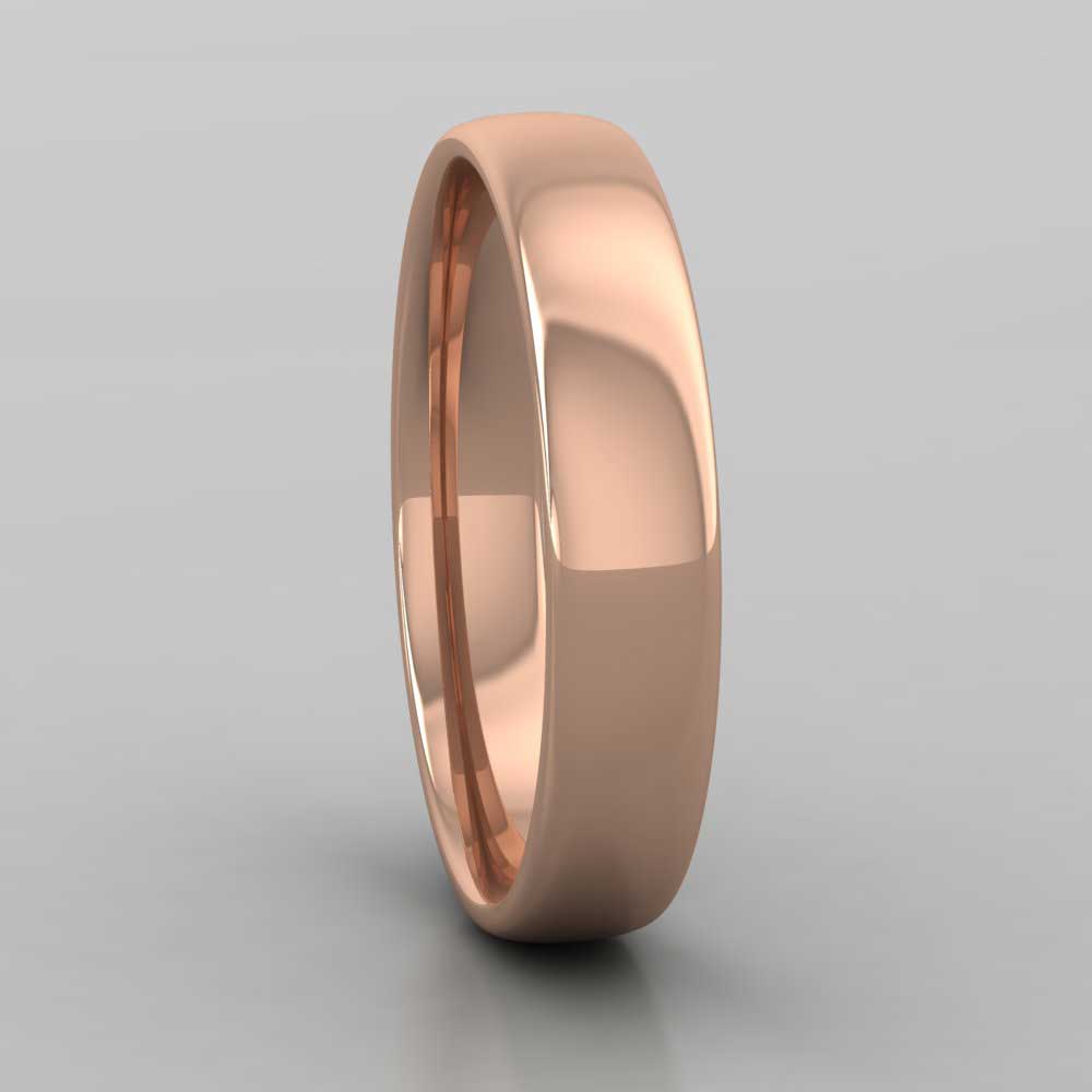 18ct Rose Gold 4mm Cushion Court Shape (Comfort Fit) Classic Weight Wedding Ring Right View