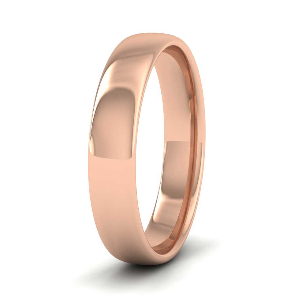 9ct Rose Gold 4mm Cushion Court Shape (Comfort Fit) Classic Weight Wedding Ring