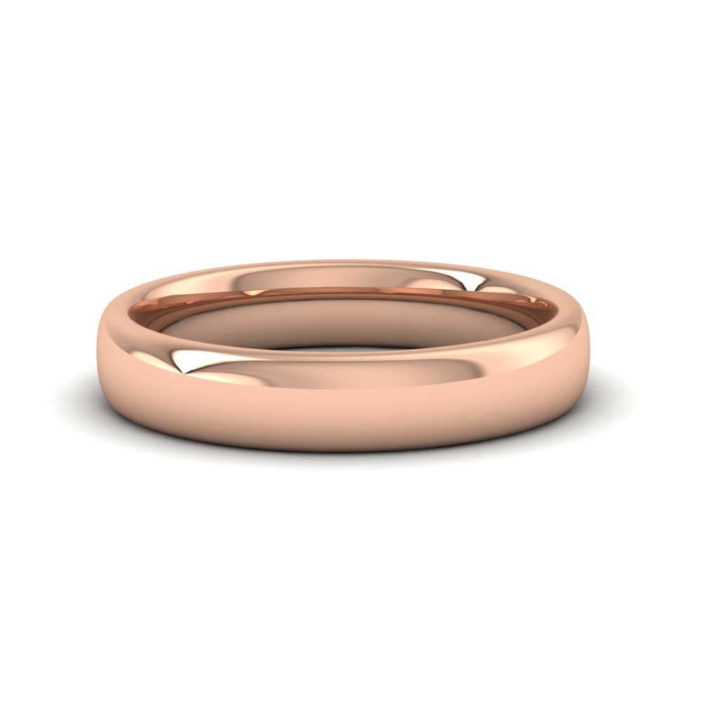 9ct Rose Gold 4mm Cushion Court Shape (Comfort Fit) Extra Heavy Weight Wedding Ring Down View