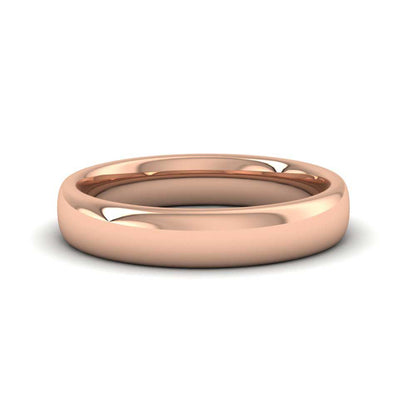 9ct Rose Gold 4mm Cushion Court Shape (Comfort Fit) Extra Heavy Weight Wedding Ring Down View