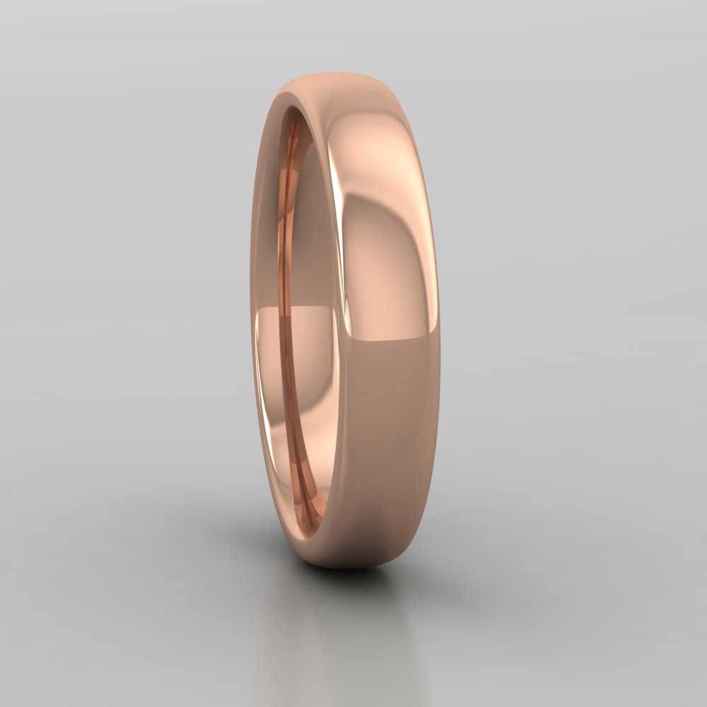 9ct Rose Gold 4mm Cushion Court Shape (Comfort Fit) Extra Heavy Weight Wedding Ring Right View