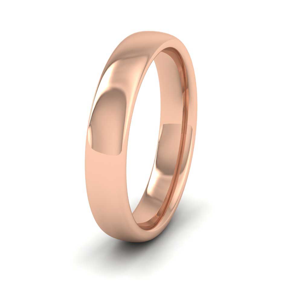 9ct Rose Gold 4mm Cushion Court Shape (Comfort Fit) Extra Heavy Weight Wedding Ring