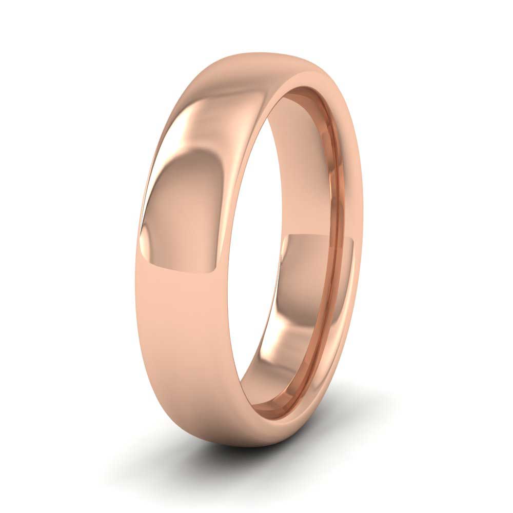 18ct Rose Gold 5mm Cushion Court Shape (Comfort Fit) Super Heavy Weight Wedding Ring