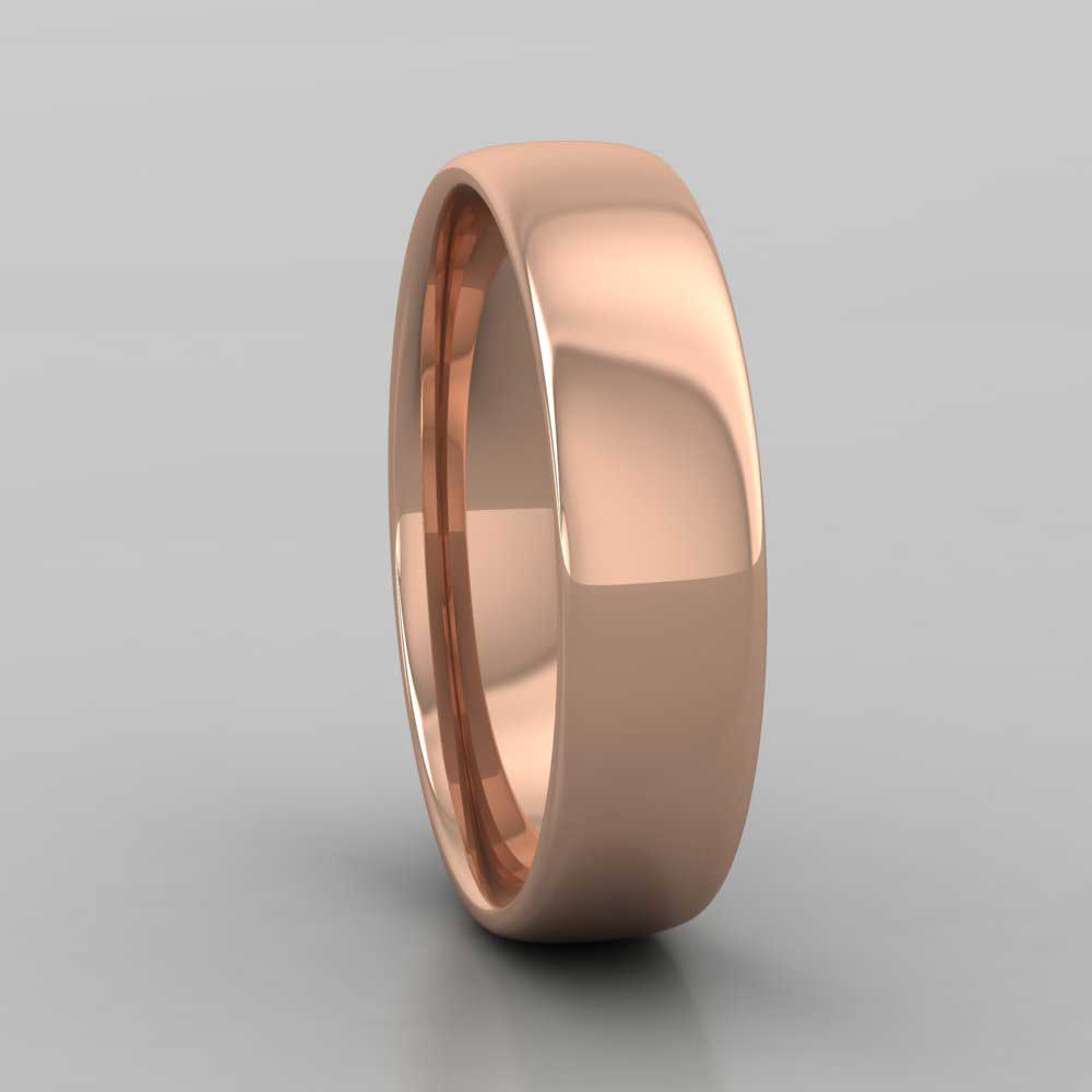 9ct Rose Gold 5mm Cushion Court Shape (Comfort Fit) Classic Weight Wedding Ring Right View