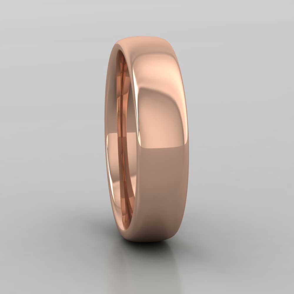 9ct Rose Gold 5mm Cushion Court Shape (Comfort Fit) Extra Heavy Weight Wedding Ring Right View