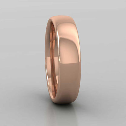 18ct Rose Gold 5mm Cushion Court Shape (Comfort Fit) Extra Heavy Weight Wedding Ring Right View