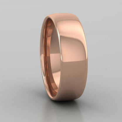 18ct Rose Gold 6mm Cushion Court Shape (Comfort Fit) Classic Weight Wedding Ring Right View