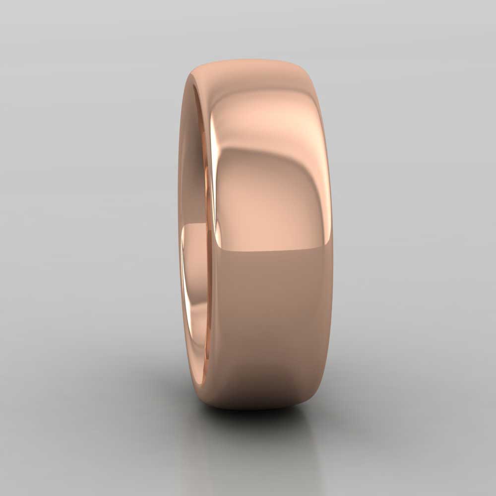 9ct Rose Gold 7mm Cushion Court Shape (Comfort Fit) Super Heavy Weight Wedding Ring Right View