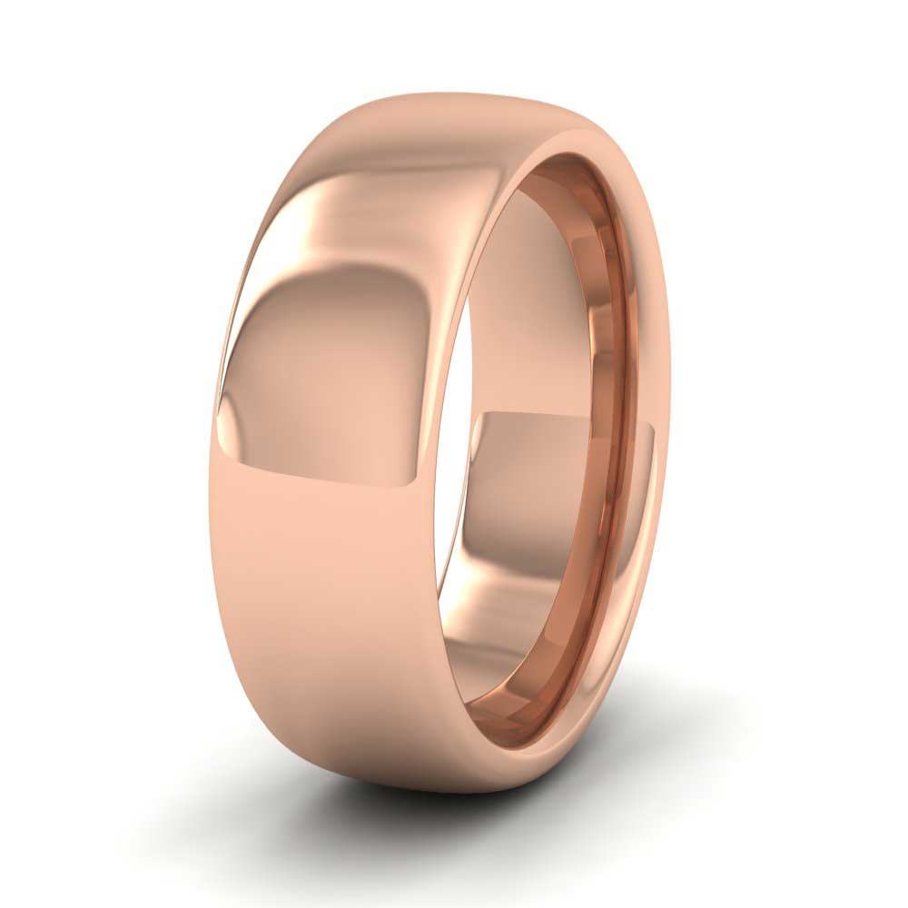 18ct Rose Gold 7mm Cushion Court Shape (Comfort Fit) Super Heavy Weight Wedding Ring
