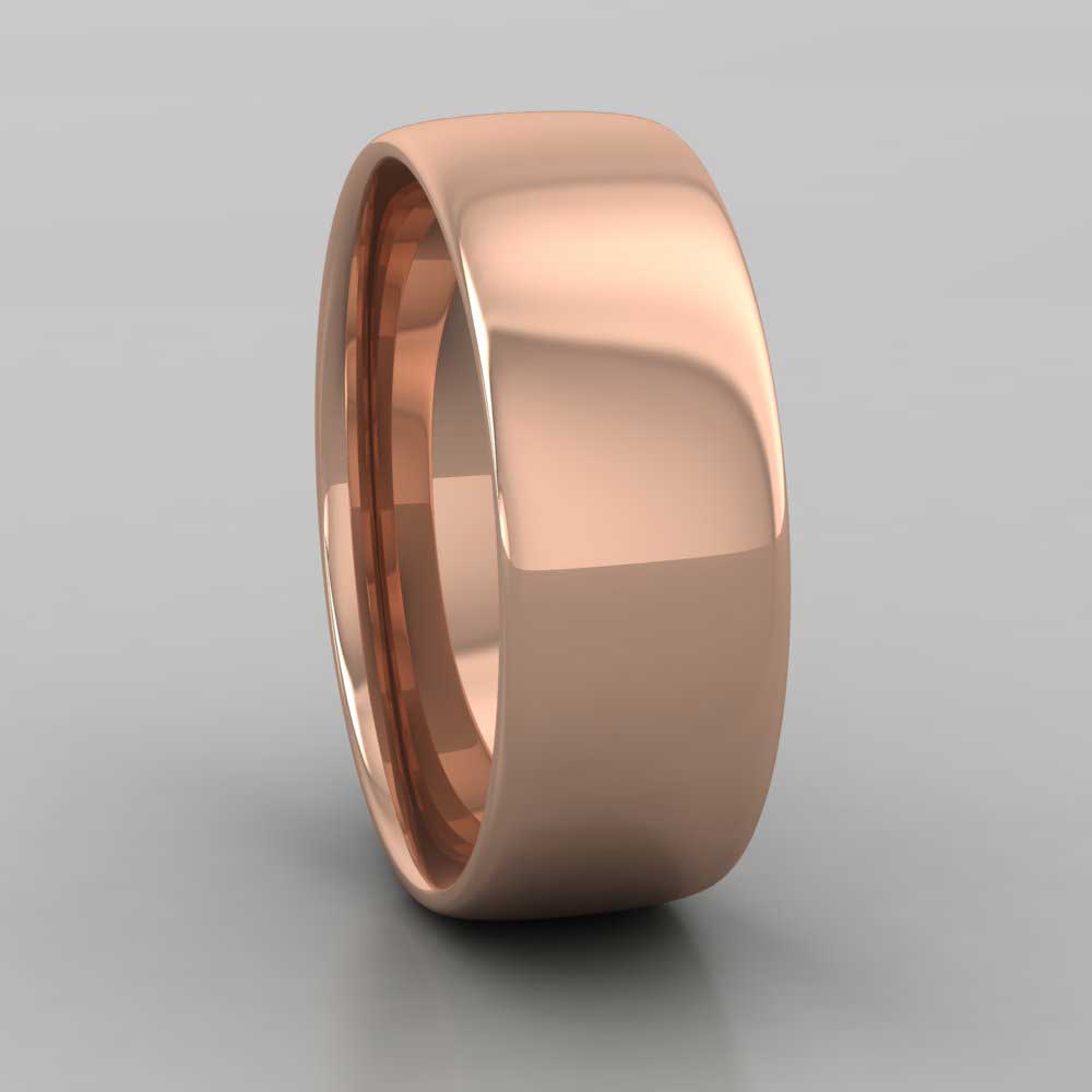 9ct Rose Gold 7mm Cushion Court Shape (Comfort Fit) Classic Weight Wedding Ring Right View