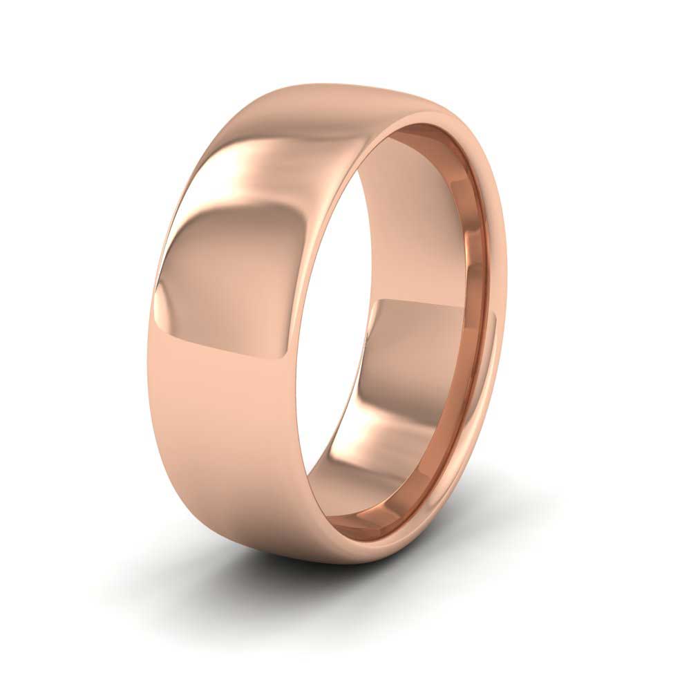 18ct Rose Gold 7mm Cushion Court Shape (Comfort Fit) Extra Heavy Weight Wedding Ring