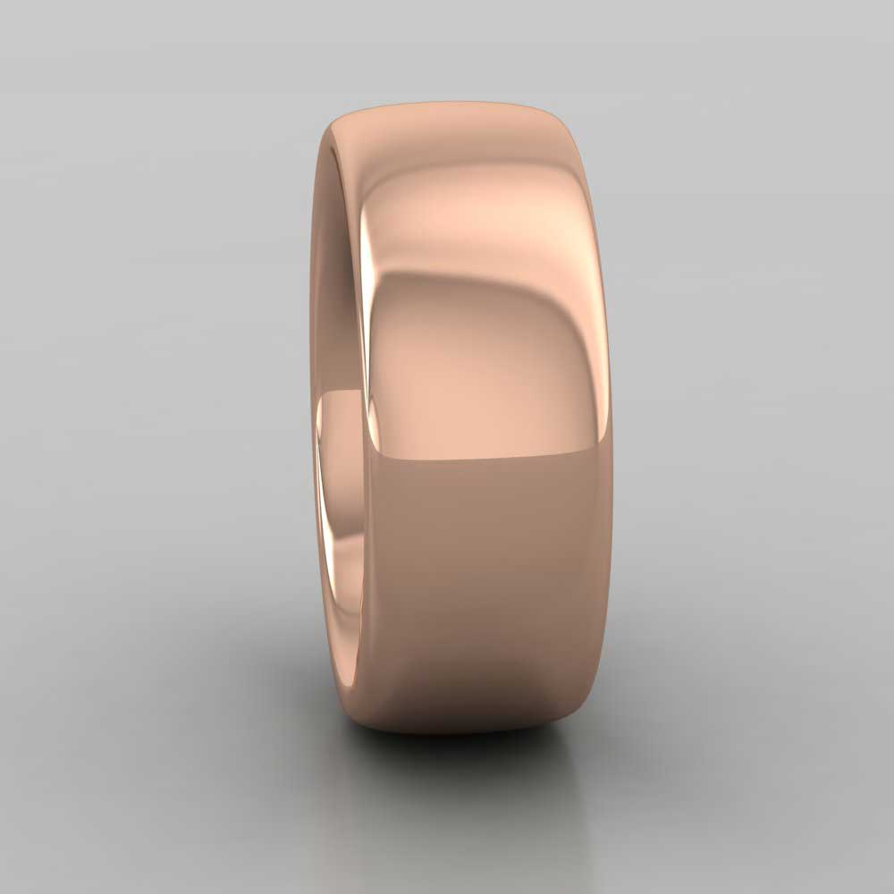 9ct Rose Gold 8mm Cushion Court Shape (Comfort Fit) Super Heavy Weight Wedding Ring Right View
