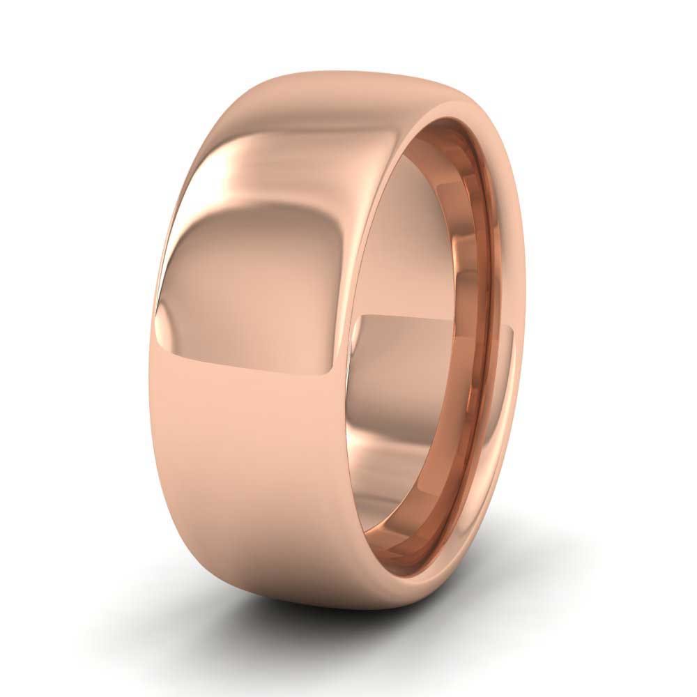 9ct Rose Gold 8mm Cushion Court Shape (Comfort Fit) Super Heavy Weight Wedding Ring