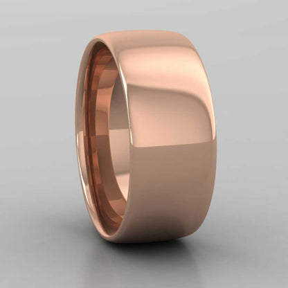 9ct Rose Gold 8mm Cushion Court Shape (Comfort Fit) Classic Weight Wedding Ring Right View