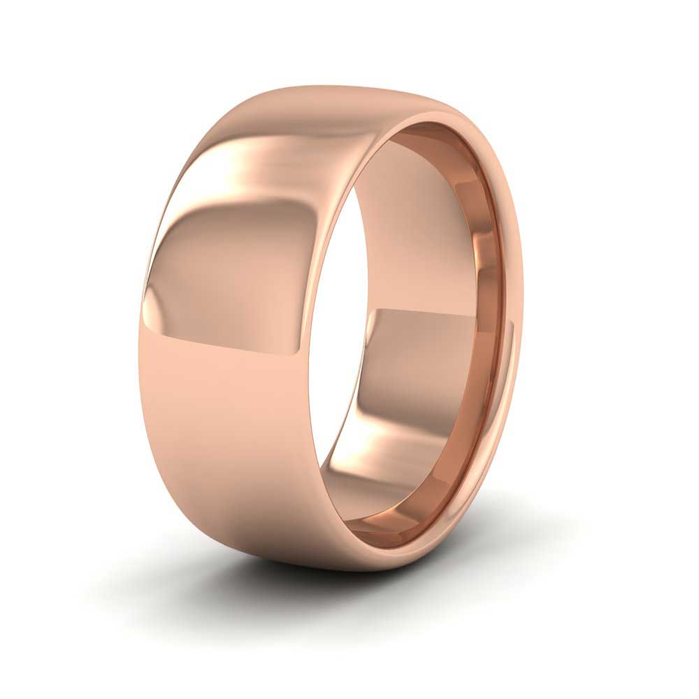 9ct Rose Gold 8mm Cushion Court Shape (Comfort Fit) Extra Heavy Weight Wedding Ring
