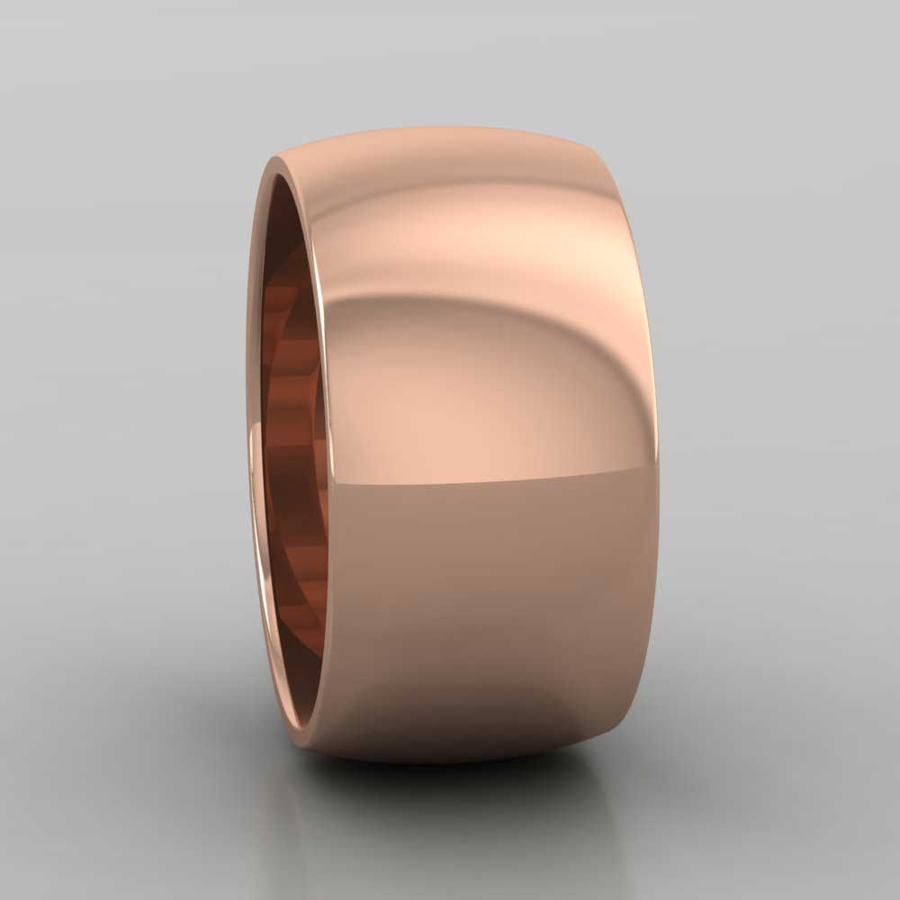 9ct Rose Gold 10mm D shape Extra Heavy Weight Wedding Ring Right View
