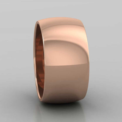 9ct Rose Gold 10mm D shape Extra Heavy Weight Wedding Ring Right View