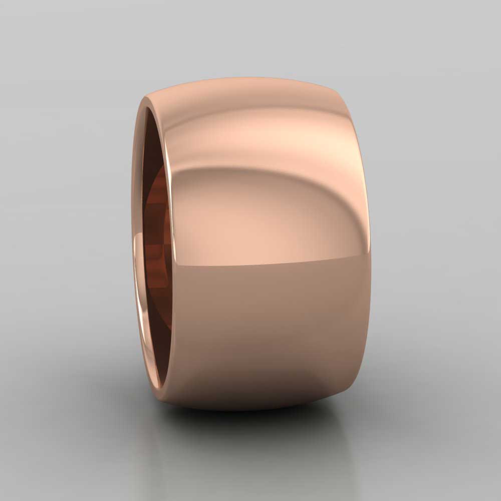 18ct Rose Gold 12mm D shape Super Heavy Weight Wedding Ring Right View