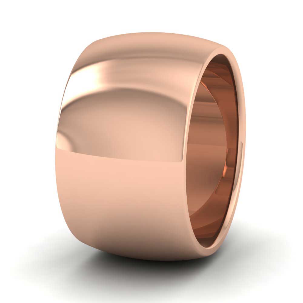 18ct Rose Gold 12mm D shape Super Heavy Weight Wedding Ring