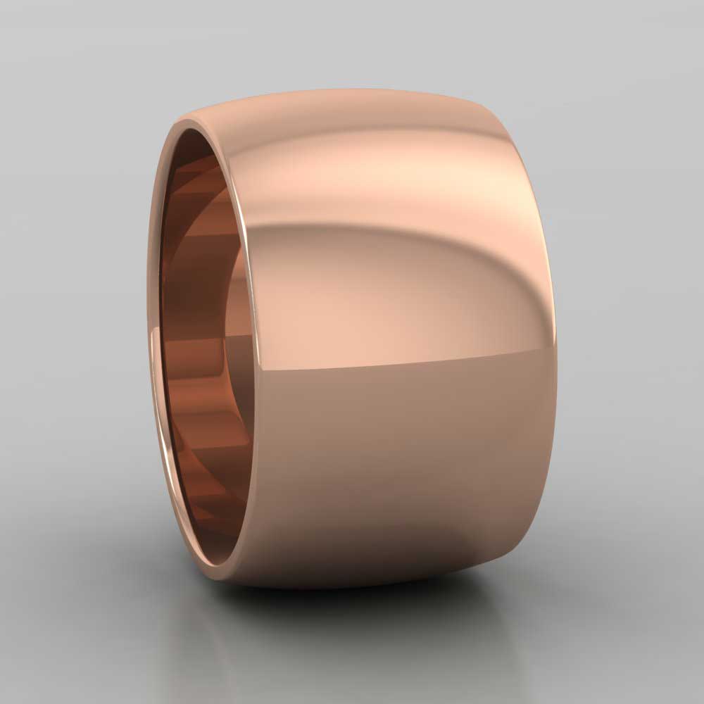 18ct Rose Gold 12mm D shape Extra Heavy Weight Wedding Ring Right View