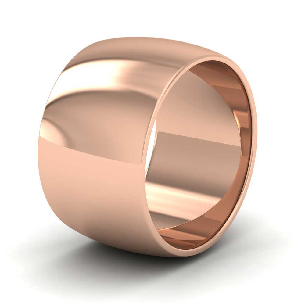 18ct Rose Gold 12mm D shape Extra Heavy Weight Wedding Ring