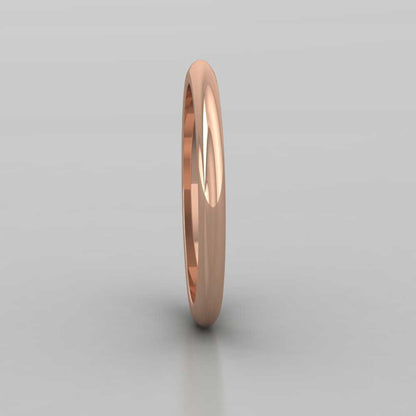 9ct Rose Gold 2mm 'D' Shape Super Heavy Weight Wedding Ring Right View