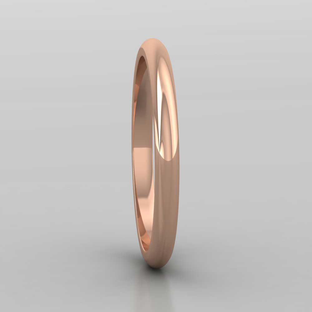 9ct Rose Gold 2mm D shape Extra Heavy Weight Wedding Ring Right View