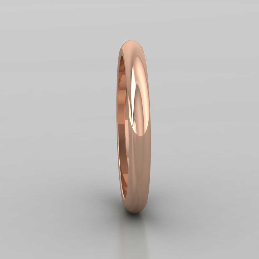 9ct Rose Gold 2.5mm D shape Super Heavy Weight Wedding Ring Right View