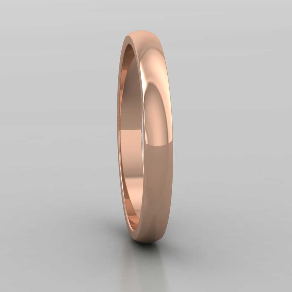9ct Rose Gold 2.5mm D shape Classic Weight Wedding Ring Right View