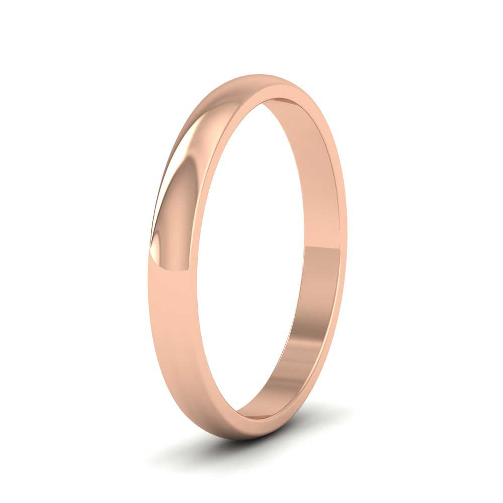 18ct Rose Gold 2.5mm D shape Classic Weight Wedding Ring