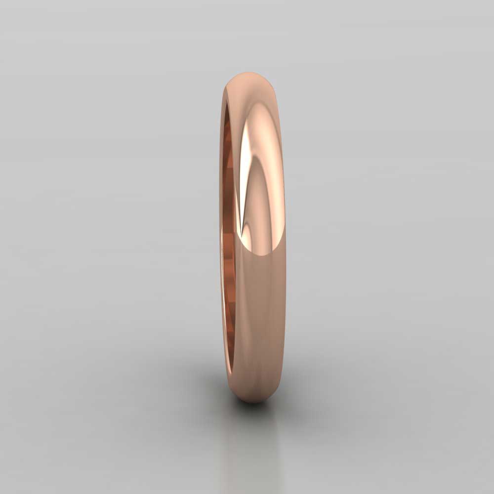 9ct Rose Gold 3mm D shape Super Heavy Weight Wedding Ring Right View