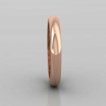 18ct Rose Gold 3mm D shape Super Heavy Weight Wedding Ring Right View