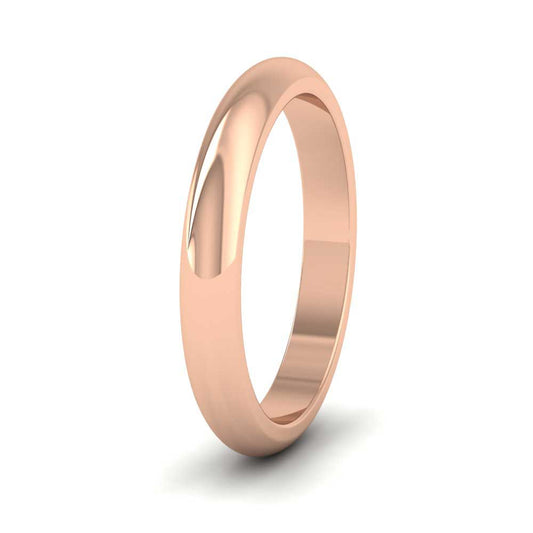 9ct Rose Gold 3mm D shape Super Heavy Weight Wedding Ring