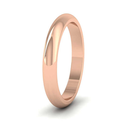 18ct Rose Gold 3mm D shape Super Heavy Weight Wedding Ring