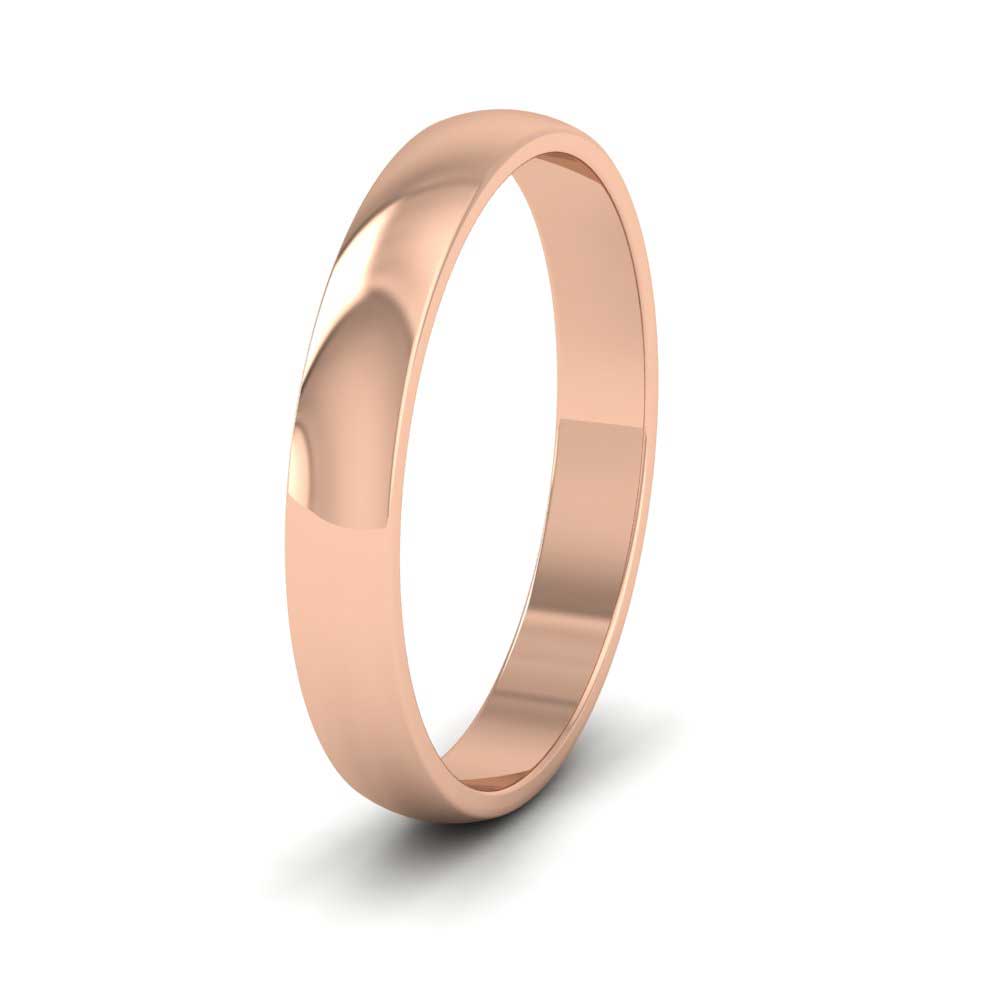 9ct Rose Gold 3mm D shape Classic Weight Wedding Ring