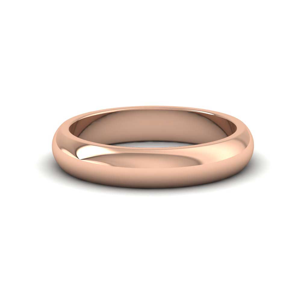 9ct Rose Gold 4mm D shape Super Heavy Weight Wedding Ring Down View