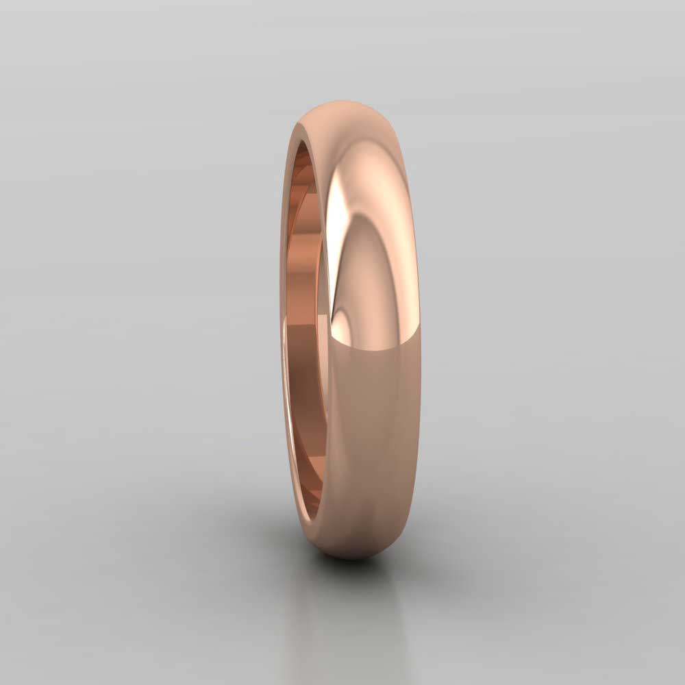 9ct Rose Gold 4mm D shape Super Heavy Weight Wedding Ring Right View
