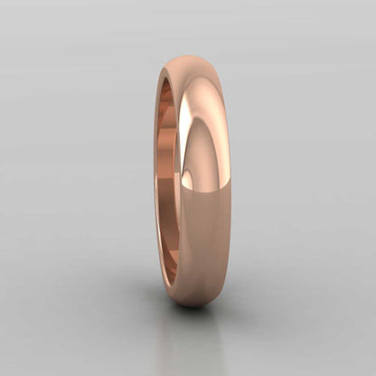 9ct Rose Gold 4mm D shape Super Heavy Weight Wedding Ring Right View