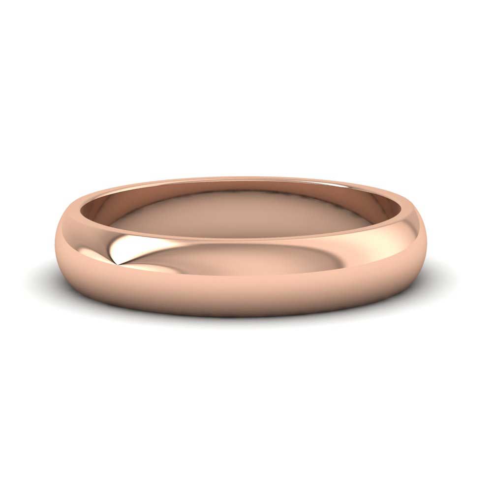 9ct Rose Gold 4mm D shape Extra Heavy Weight Wedding Ring Down View