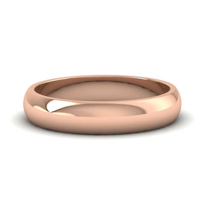 18ct Rose Gold 4mm D shape Extra Heavy Weight Wedding Ring Down View