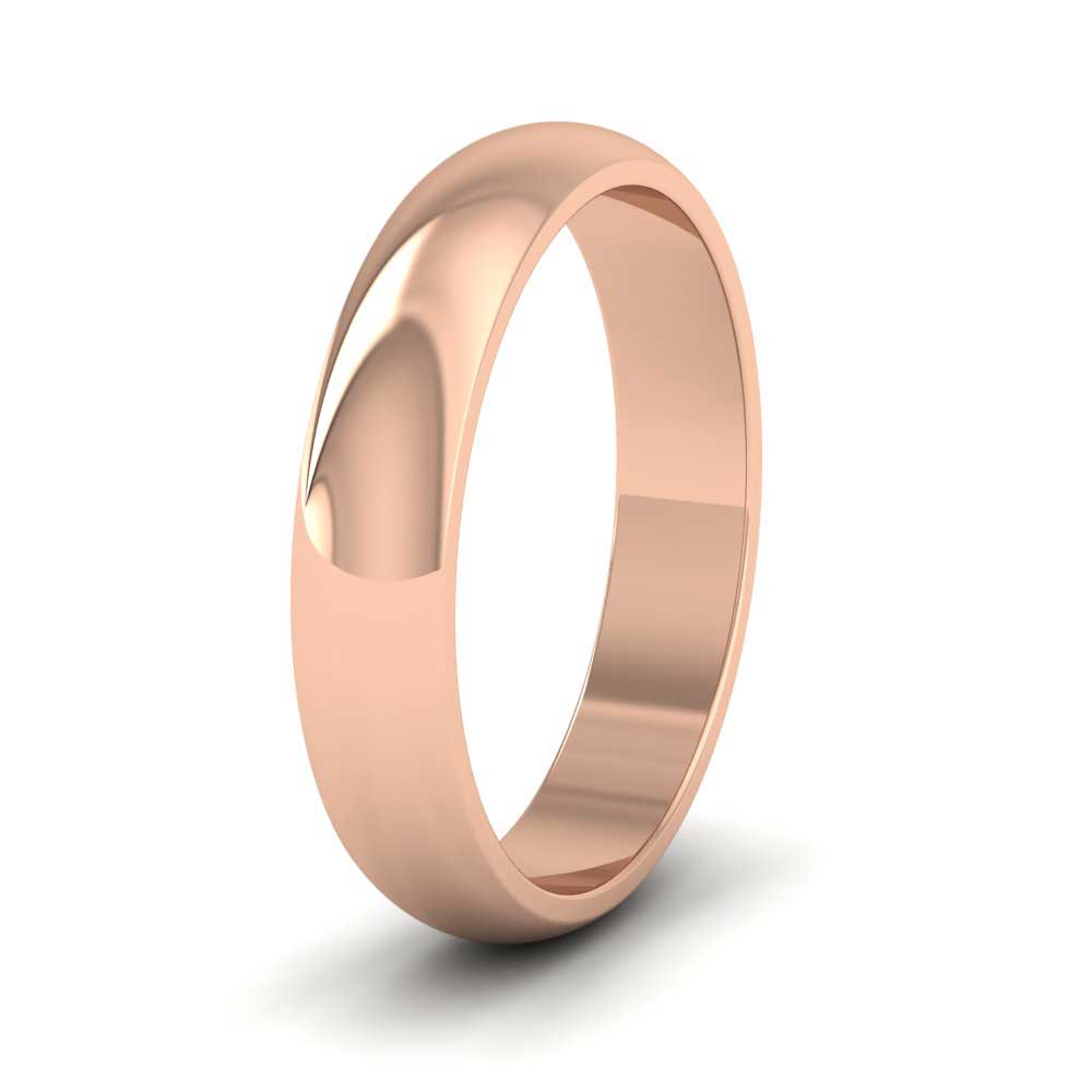 18ct Rose Gold 4mm D shape Extra Heavy Weight Wedding Ring