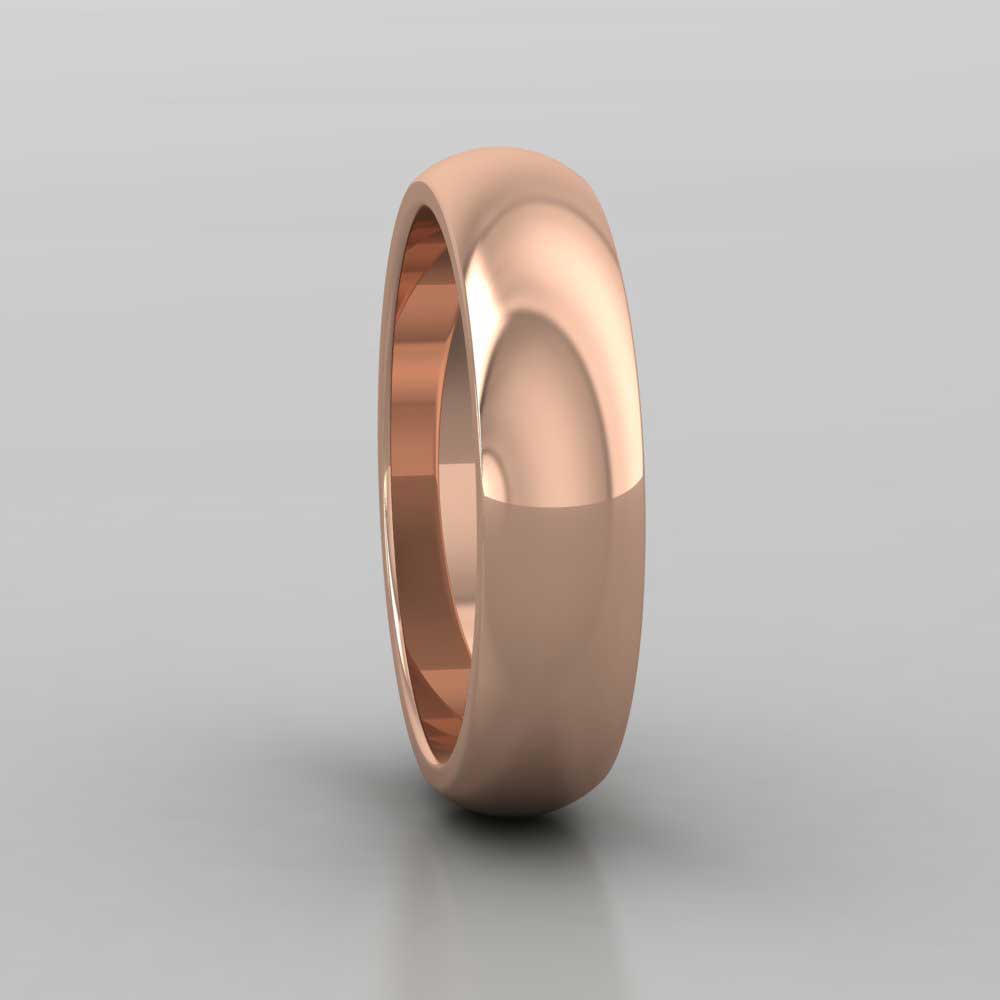 9ct Rose Gold 5mm D shape Super Heavy Weight Wedding Ring Right View